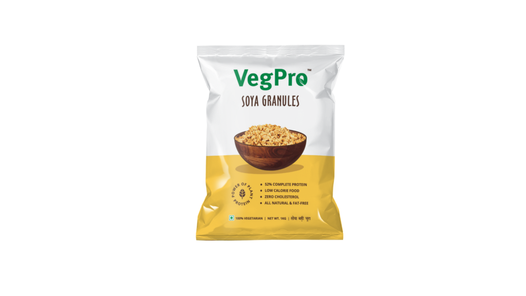 vegpro soya granules packet front